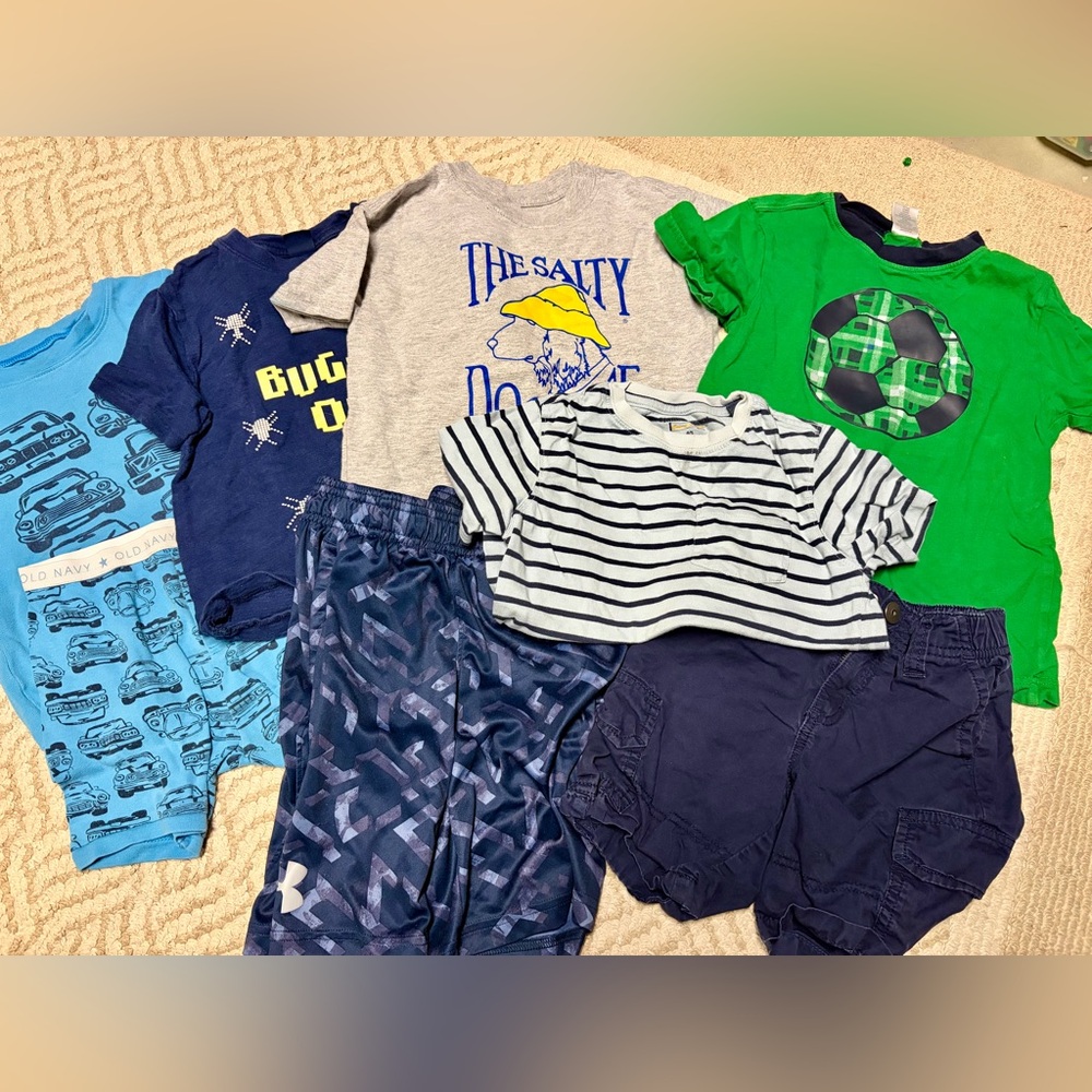Boys clothing bundle - pajamas, shorts, and t-shirts